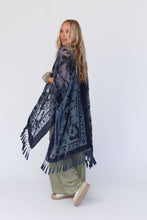 Load image into Gallery viewer, Crushin&#39; On You Velvet Kimono - Navy Blue
