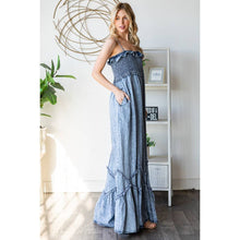 Load image into Gallery viewer, Elaina Washed Smock Ruffle Hem Tencel Jumsuit
