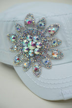 Load image into Gallery viewer, Sunflower Bejeweled Glitz Cadet Cap, Adjustable
