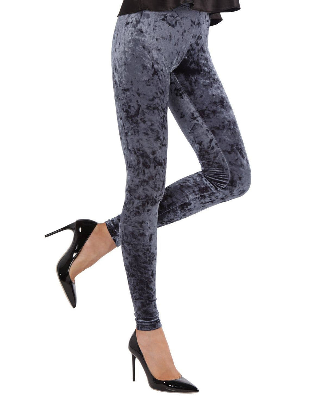 Navy Crushed Velvet Leggings