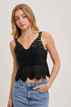 Load image into Gallery viewer, Trista Crochet Lace Tank in Natural
