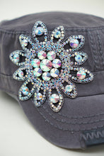 Load image into Gallery viewer, Sunflower Bejeweled Glitz Cadet Cap, Adjustable
