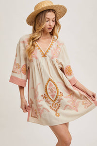 Margot Embroidered Babydoll Dress