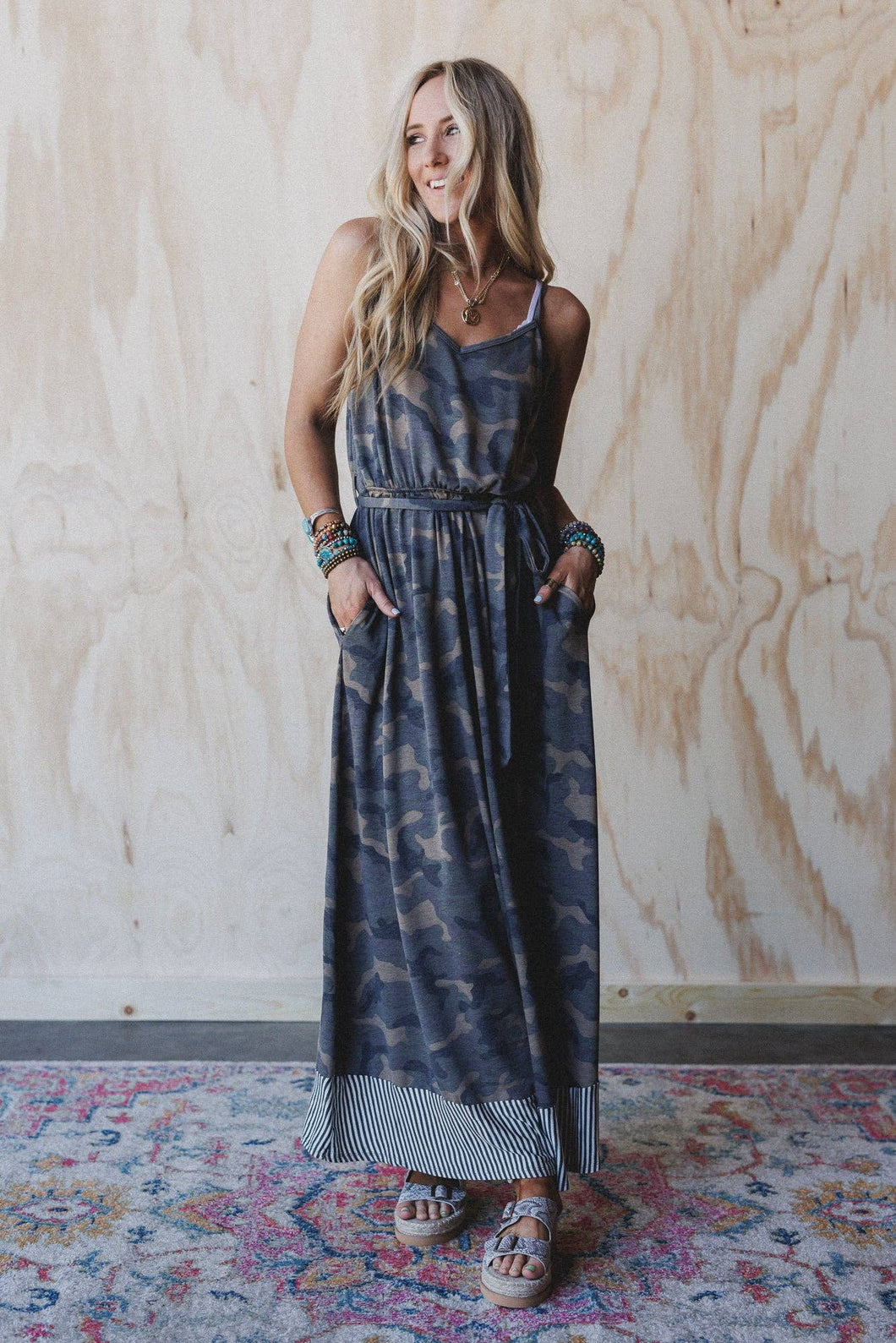 Cadet Camo Print Dress - Olive Moss