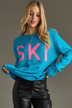 Load image into Gallery viewer, Blue &amp; Pink Ski Sweater
