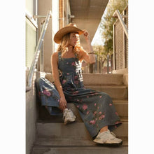 Load image into Gallery viewer, Ashton Floral Print Denim Sleeveless Jumpsuit
