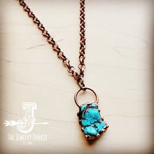 Load image into Gallery viewer, Long Copper Necklace with Turquoise and Copper Pendant 255f-0
