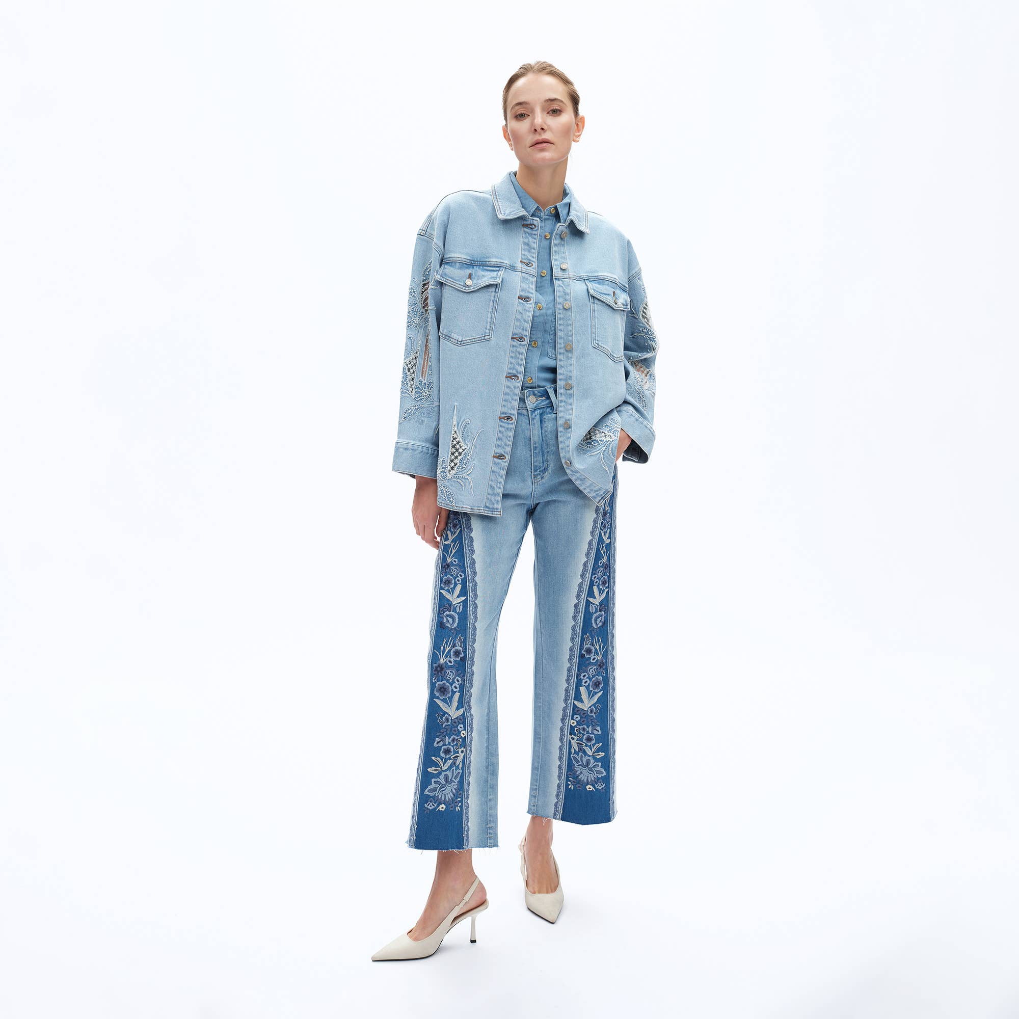 Bayeas High Rise Floral Embellished Jeans – Madame Peacock's