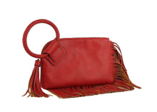 Load image into Gallery viewer, Fringe Soft Vegan Leather Wristlet/Clutch
