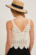 Load image into Gallery viewer, Trista Crochet Lace Tank in Natural
