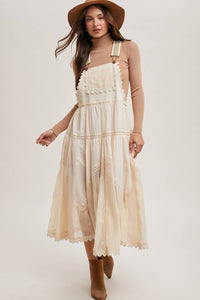Millie Lace Embroidered Tulle Bib Maxi Dress