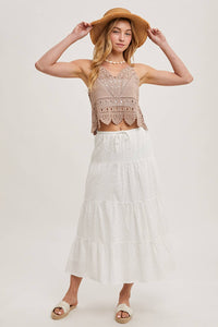 Trista Crochet Lace Tank in Natural