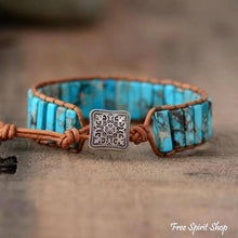Load image into Gallery viewer, Turquoise Jasper Stone Tube Bracelet
