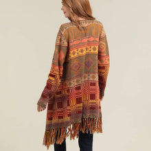 Load image into Gallery viewer, Cammie Aztec Cascade Fringe Cardigan
