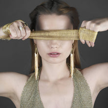 Load image into Gallery viewer, Super Dramatic Golden Mermaid Shimmer Earrings
