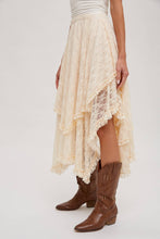 Load image into Gallery viewer, Aria Lace Tiered Midi Skirt
