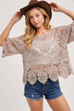 Load image into Gallery viewer, Clover Crochet Lace Top
