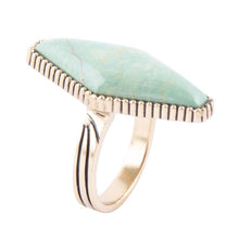 Load image into Gallery viewer, Trillion Green Turquoise Ring
