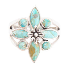 Load image into Gallery viewer, Blue Turquoise and Sterling Silver Statement Ring
