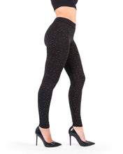 Load image into Gallery viewer, Black Jeweled Glam Stretch Leggings
