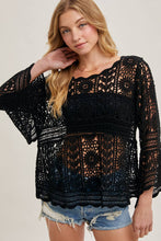 Load image into Gallery viewer, Donna Crochet Sheer Bell-Sleeve Pullover
