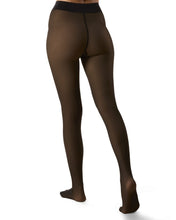 Load image into Gallery viewer, Nude/Black Sheer Illusion Thermal Tights
