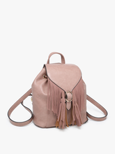 Load image into Gallery viewer, Jewel Distressed Bucket Backpack w/Fringe
