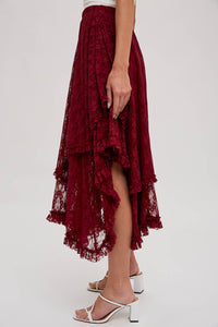 Aria Lace Tiered Midi Skirt