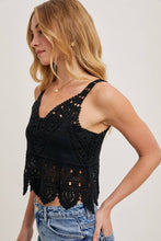 Load image into Gallery viewer, Trista Crochet Lace Tank in Natural
