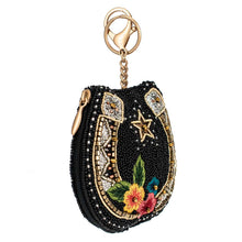 Load image into Gallery viewer, Good Luck Beaded Horse Shoe Coin Purse/Key Fob
