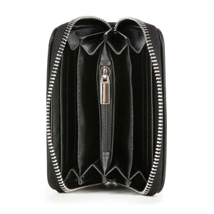 Rhinestone Design Petite Zip Around Wallet