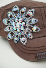Load image into Gallery viewer, Sunflower Bejeweled Glitz Cadet Cap, Adjustable
