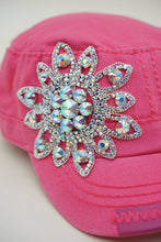 Load image into Gallery viewer, Sunflower Bejeweled Glitz Cadet Cap, Adjustable
