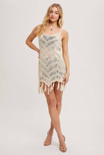 Load image into Gallery viewer, Demetria Fringe Mini Dress
