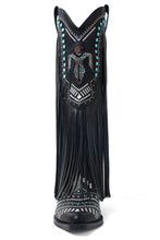 Load image into Gallery viewer, Adela Fringe Cowgirl Boots with Rhinestone Accents
