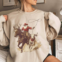 Load image into Gallery viewer, Cowboy Santa Christmas Crewneck Sweatshirt
