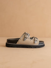 Load image into Gallery viewer, The Effie | Taupe Double Western Buckle Slides
