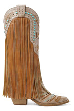 Load image into Gallery viewer, Adela Fringe Cowgirl Boots with Rhinestone Accents
