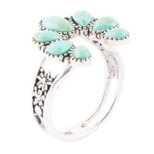Load image into Gallery viewer, Floral Turquoise and Sterling Silver Ring
