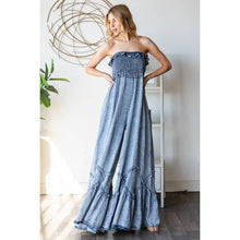 Load image into Gallery viewer, Elaina Washed Smock Ruffle Hem Tencel Jumsuit
