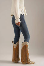Load image into Gallery viewer, Adela Fringe Cowgirl Boots with Rhinestone Accents
