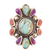 Load image into Gallery viewer, Native Color Turquoise Multi Stone Ring
