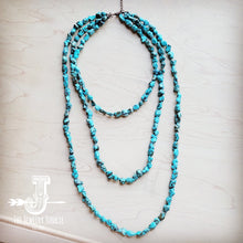Load image into Gallery viewer, Genuine Blue Turquoise Triple Strand Necklace 259h-1
