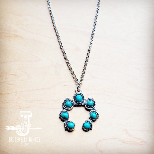 **Turquoise Western  Horseshoe Necklace 258tc-0
