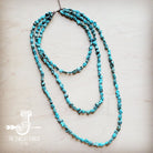 Genuine Blue Turquoise Triple Strand Necklace 259h-0