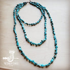 Genuine Blue Turquoise Triple Strand Necklace 259h-3