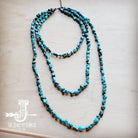 Genuine Blue Turquoise Triple Strand Necklace 259h-4