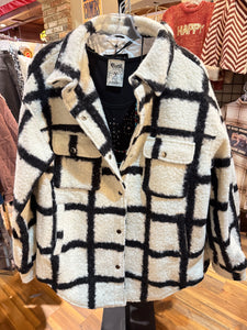 Manhattan Grid Wool Coat