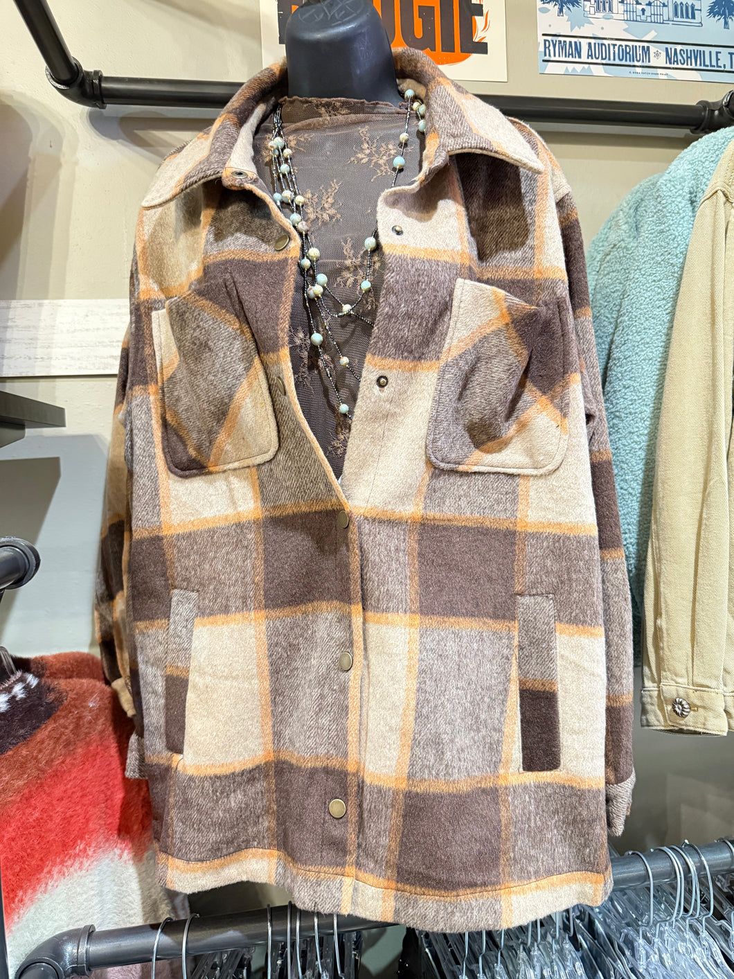 Maren Brown Plaid Shacket