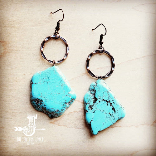 Blue Turquoise Chunky Earrings-0